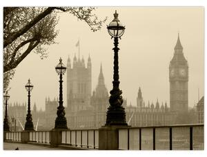 Obraz - Londýn v mlze, Anglie (70x50 cm)
