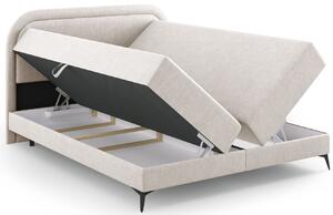 Béžová čalouněná dvoulůžková postel boxspring Cosmopolitan Design Eclipse 160 x 200 cm