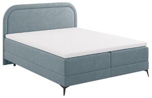 Světle modrá čalouněná dvoulůžková postel boxspring Cosmopolitan Design Eclipse 160 x 200 cm