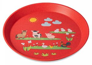 Connect Farm dětský talíř červený 20,5cm Organic bio-circular KOZIOL (Barva-červená Organic)