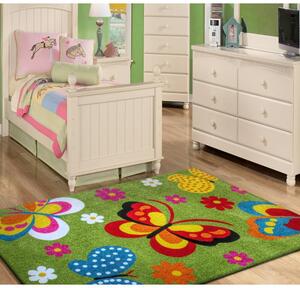 Makro Abra Dětský kusový koberec Mondo 14 Motýli zelený Rozměr: 160x220 cm