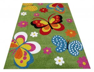 Makro Abra Dětský kusový koberec Mondo 14 Motýli zelený Rozměr: 120x170 cm