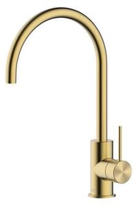 Dřezová baterie SAT Aurum s otočným ramínkem broušená zlatá SATBAUR280BG