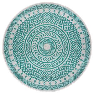 NORTHRUGS - Hanse Home koberce Kusový koberec Jaffa 105213 Emerald green Cream kruh - 160x160 (průměr) kruh cm