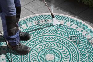 NORTHRUGS - Hanse Home koberce Kusový koberec Jaffa 105213 Emerald green Cream kruh - 160x160 (průměr) kruh cm