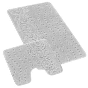 Koupelnové předložky BANY s výkrojem 60x100 + 60x50 cm - Ornament šedá