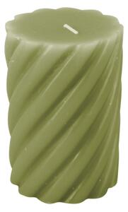 Svíčka Swirl M 10 cm olivově zelená Present Time (Barva- olivově zelená)