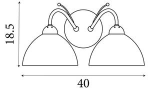 Searchlight 1132-2SS Nástěnná dvojramenná lampa MILANESE SATIN, alabastrové sklo