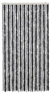 Závěs proti hmyzu šedý a černý 100 x 220 cm žinylka