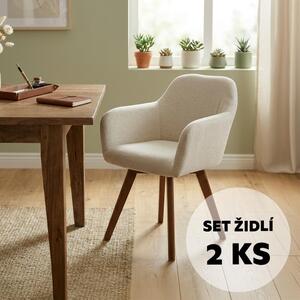 Set - 2 ks Jídelní židle AVENBERG NORD béžová