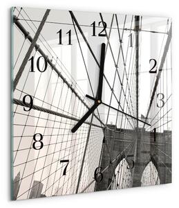 Skleněné hodiny na stěnu Brooklynský most zskc-30x30-00177277