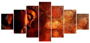 Obraz - Buddha v červených tónech (210x100 cm)