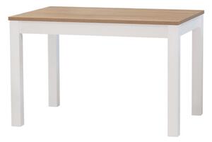 Jídelní stůl CASA Mia (120 x 80 cm + 40 rozklad) – deska dub halifax tabák/ podnož bílá (vzorek z prodejny)