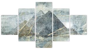 Obraz - Pyramidy v modrém filtru (125x70 cm)