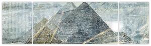 Obraz - Pyramidy v modrém filtru (170x50 cm)