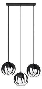 Závěsné svítidlo Tulos 3l, 3x černé kovové stínítko