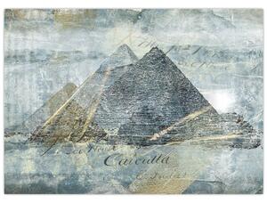 Obraz - Pyramidy v modrém filtru (70x50 cm)