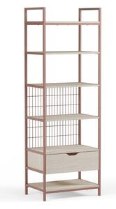 Ocelová knihovna v terakotové barvě 60x179,5x40 cm Amara – Marckeric