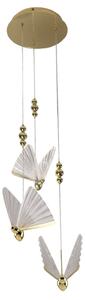 Light Prestige Mariposa závěsné svítidlo 3x24 W průhledná-zlatá LP-1715/3P