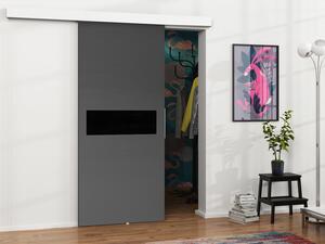 Posuvné dveře Mereno IV 100, Barva: bílá + grafit + černý lacobel 5903211098956