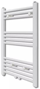 Žebříkový radiátor na ručníky - rovný - ústřední topení - bílý | 500x764 mm