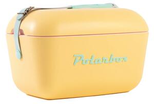 Chladicí box Polarbox POP 12 l, žlutý, tyrkysový nápis a popruh PolarBox (Barva-žlutá s tyrkysovým nápisem a popruhem)