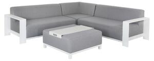 KONDELA Zahradní set, světle šedá/bílá, aluminium, UBUL