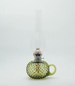 Floriánova huť Petrolejová lampa Ema - lesní zelená hobnail