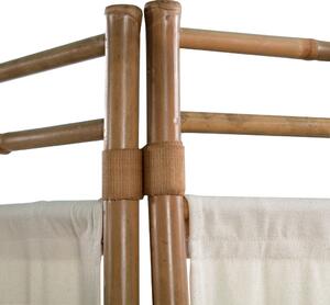 Skládací 5dílný paraván z bambusu a plátna 200 cm
