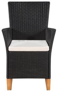 Zahradní židle Sawin s poduškami - 2 ks - polyratan | černé