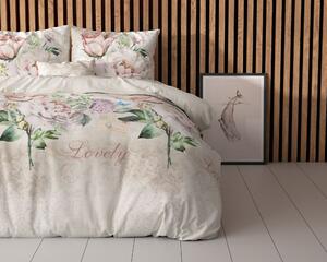 Sleeptime Bavlněné povlečení Lovely Flowe Beige Velikost: 140x220, 60x70