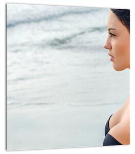 Obraz ženy na pláži (30x30 cm)