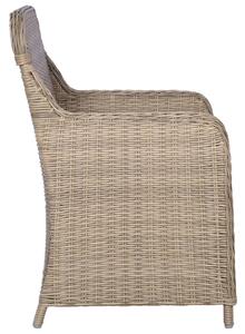 Zahradní židle Sandown - 2 ks s poduškami - polyratan | hnědé