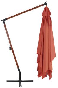 Konzolový slunečník s dřevěnou tyčí Chico - O 400 x 300 cm | cihlový