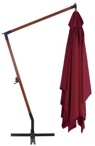Konzolový slunečník s dřevěnou tyčí Chico - O 400 x 300 cm | vínový