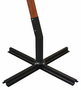 Závěsný slunečník s dřevěnou tyčí - bílá | 300x300 cm