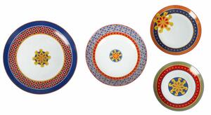 Porcelánová jídelní 18-ti dílná sada talířů Miami BRANDANI (barva - porcelán, barevná)