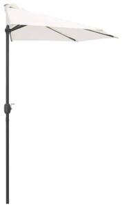 Půlkruhový slunečník s hliníkovou tyčí - pískový | 270x135 cm