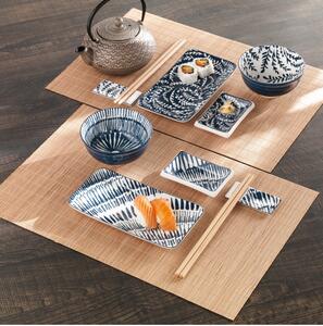 12-ti dílný sushi set porcelán/bambus BRANDANI (barva - bílá,modrá,porcelán,bambus)