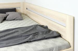 Rohová postel Richardo 140x200 s úložným prostorem a roštem, levá