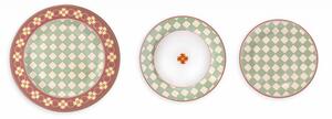 Jídelní porcelánová 18-ti dílná sada talířů LE CEMENTINE QUADRELLA BRANDANI (barva- porcelán v barvě slonové kosti)