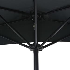 Půlkruhový slunečník s hliníkovou tyčí - antracitový | 270x135 cm