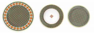 Jídelní porcelánová 18-ti dílná sada talířů LE CEMENTINE GIRANDOLA BRANDANI (barva- porcelán,zelená)