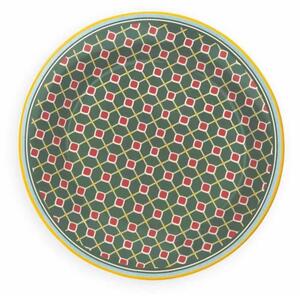 Jídelní porcelánová 18-ti dílná sada talířů LE CEMENTINE GIRANDOLA BRANDANI (barva- porcelán,zelená)