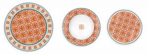 Jídelní porcelánová 18-ti dílná sada talířů LE CEMENTINE ROSONE BRANDANI (barva- porcelán,červená)