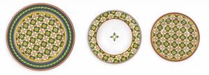 Jídelní porcelánová 18-ti dílná sada talířů LE CEMENTINE INFIORE BRANDANI (barva- porcelán,zelená)