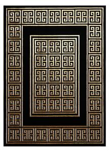 Dywany Łuszczów, Kusový koberec Allure 1968 black/gold, 80x150, černá, kancelář