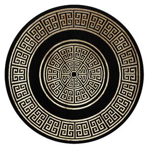 Dywany Łuszczów, Kusový koberec Allure 1968 black/gold kruh, 120x120 (průměr) kruh, černá, kancelář