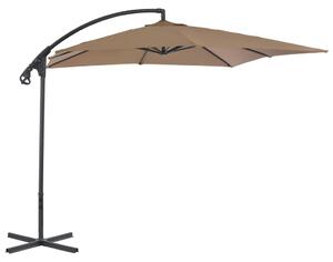 Konzolový slunečník s ocelovou tyčí - taupe | 250x250 cm