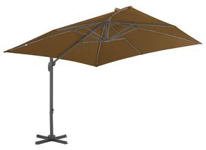 Boční zahradní slunečník s hliníkovou tyčí 300 x 300 cm taupe